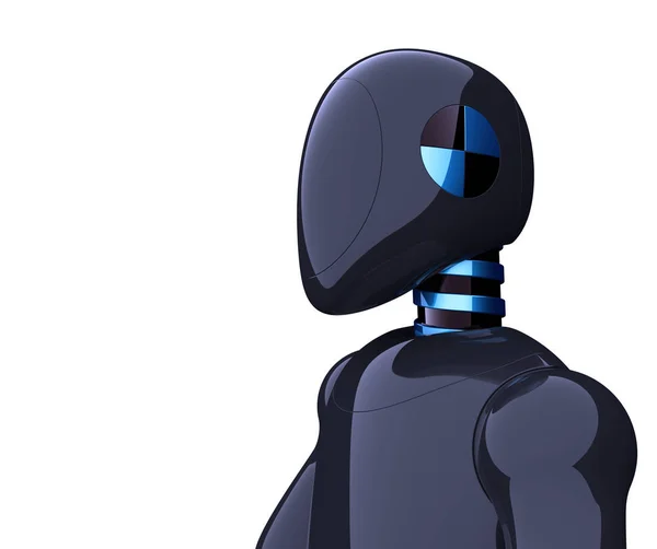 3d illustration of robot futuristic black cyborg android character — Stock Photo, Image