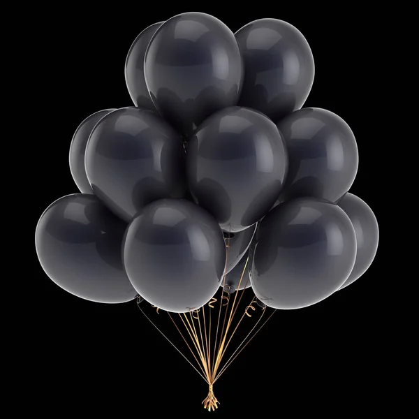 Ballon noir bouquet anniversaire fête décoration ballons festifs — Photo