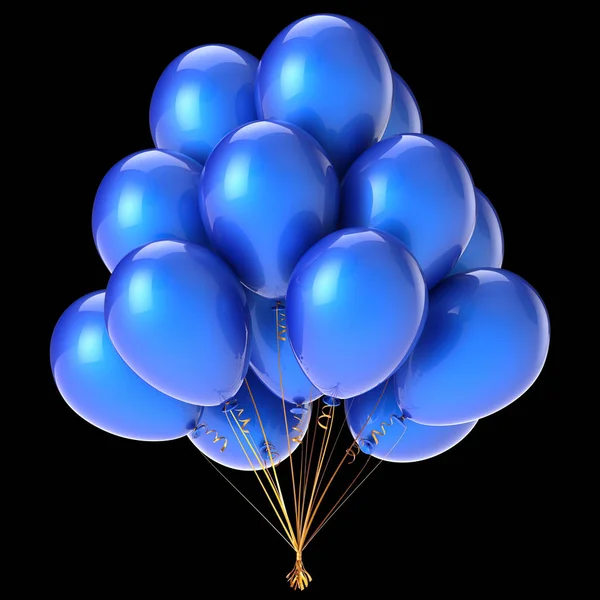 Ballon blauw bunch partij Decoratie feestelijk verjaardagsballons — Stockfoto