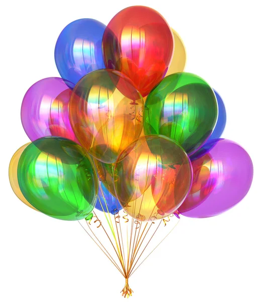 Balloon bunch birthday party balloons decoration colorful translucent — Stock Photo, Image