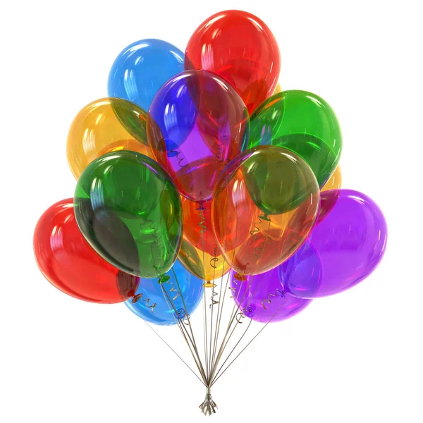 气球束生日聚会装饰节日多彩闪亮 — 图库照片