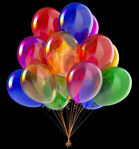 Aniversário balão bando festa balões decoração em preto — Fotografia de Stock