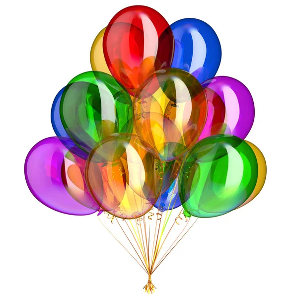 Balões de aniversário bando feliz festa balão decoração colorido — Fotografia de Stock