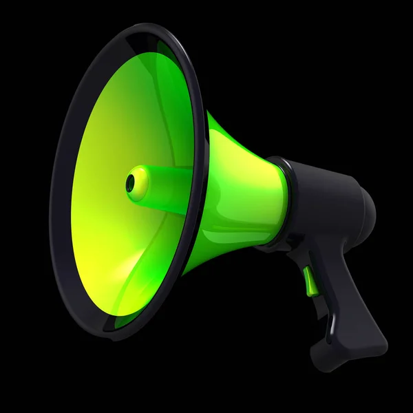 Megaphone новини блог гучномовець зв'язок зелений — стокове фото
