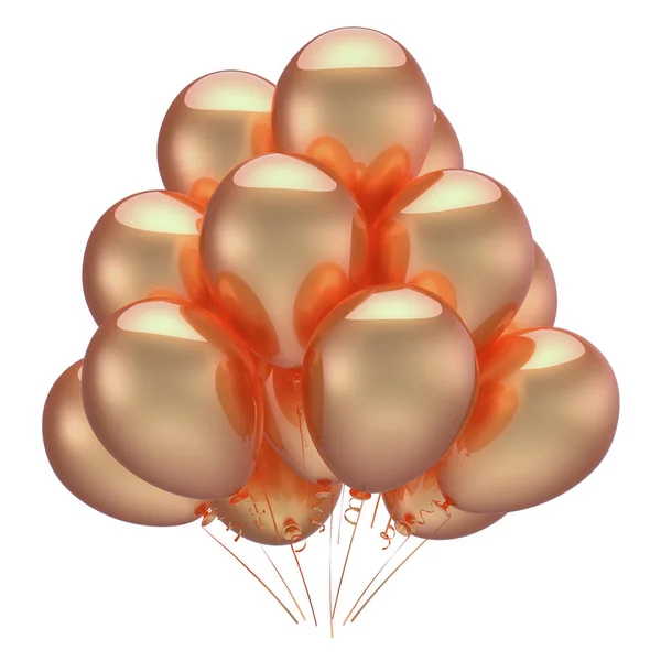 Золотой шар партии с днем рождения украшения золотые воздушные шары — стоковое фото