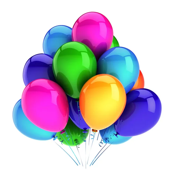 Narozeninový balon party dekorace krásná vícebarevné — Stock fotografie