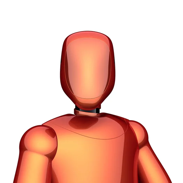 Robot pomarańczowy czerwony futurystyczny cyborga bot postać Androida koncepcja — Zdjęcie stockowe