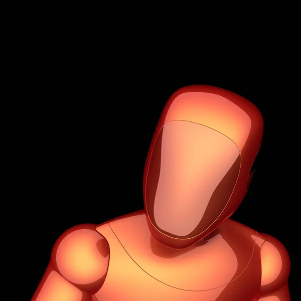 Roter Roboter orange futuristischer Cyborg Bot Androidcharakter-Konzept — Stockfoto