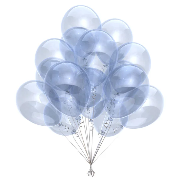 Balão branco festa de aniversário decoração brilhante translúcido limpo — Fotografia de Stock