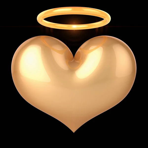 Heart angel saint love god nimb golden icon