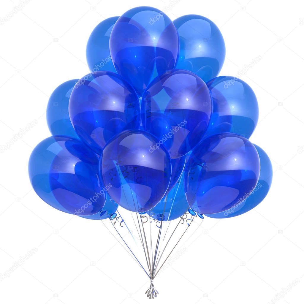 Blue balloon decoration party birthday helium balloons bunch