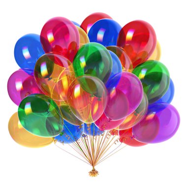 Balonlar grup parti dekorasyon renkli parlak