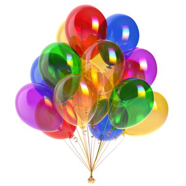 Renkli balonlar parti dekorasyon çok renkli demet