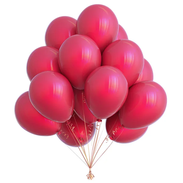 Kırmızı balonlar grup parlak — Stok fotoğraf