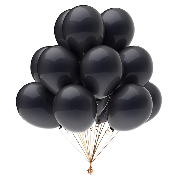 Siyah dekorasyon parlak balonlar demet — Stok fotoğraf