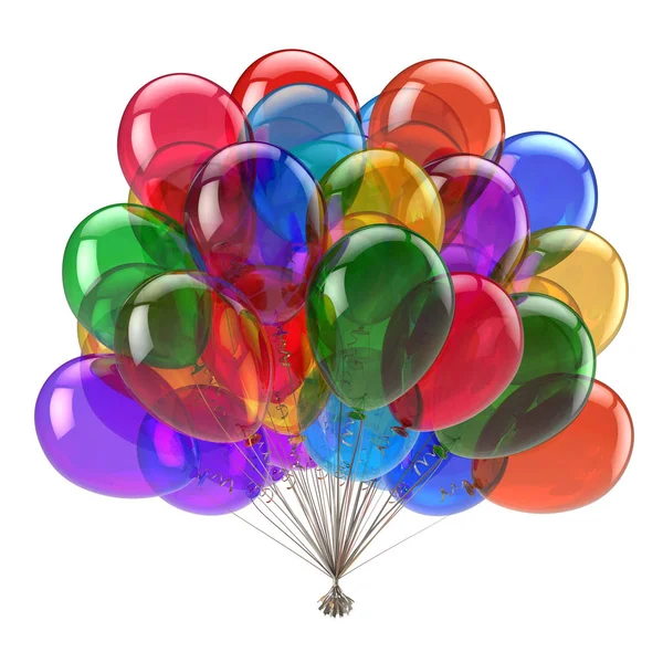 Party balloons bunch multicolored colorful glossy — Stock Photo, Image