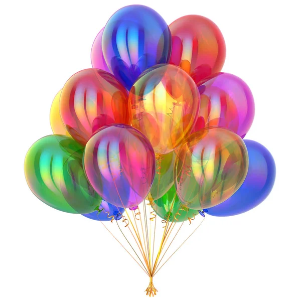 多彩多姿的党气球束不同的颜色装饰 — 图库照片