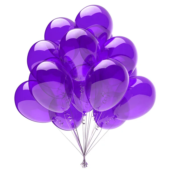 Party balloons purple helium balloon bunch violet glossy — Stock Photo, Image