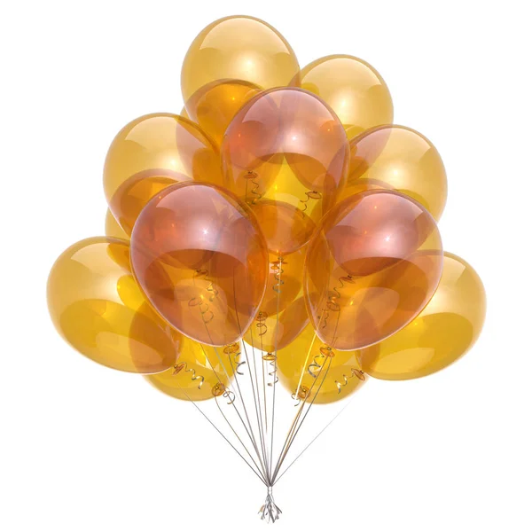 Balão amarelo bando brilhante festa decoração — Fotografia de Stock