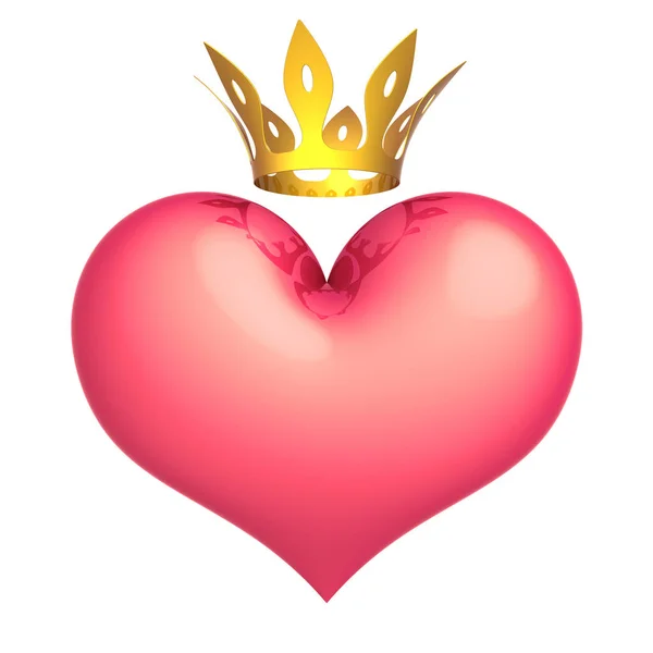 Royal love king queen heart shape icon konzept — Stockfoto