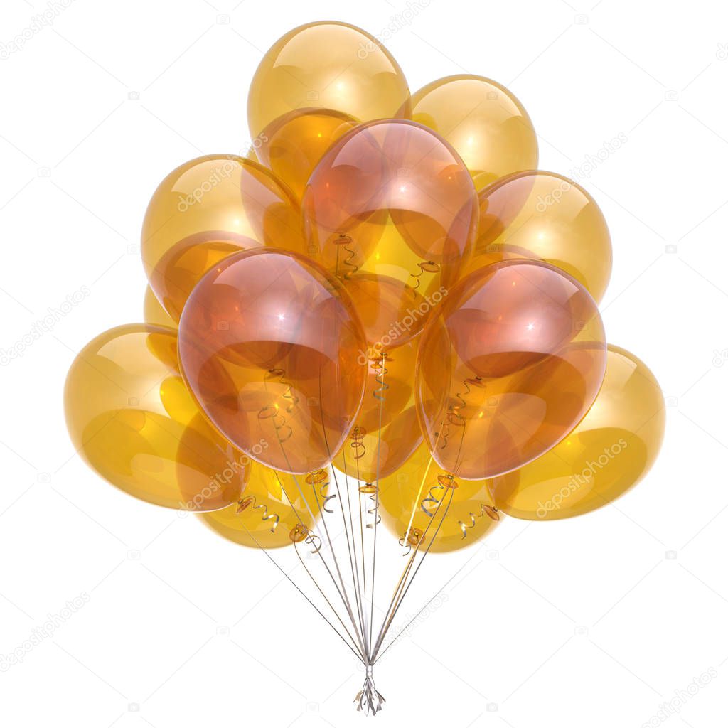 Yellow balloon bunch glossy party decoration