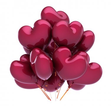 Kırmızı kalp şeklinde parti doğum günü aşk dekorasyon balonlar