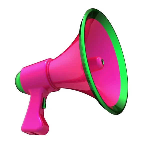 Рожевий мегафон дівчата новини блог гучномовець значок — стокове фото
