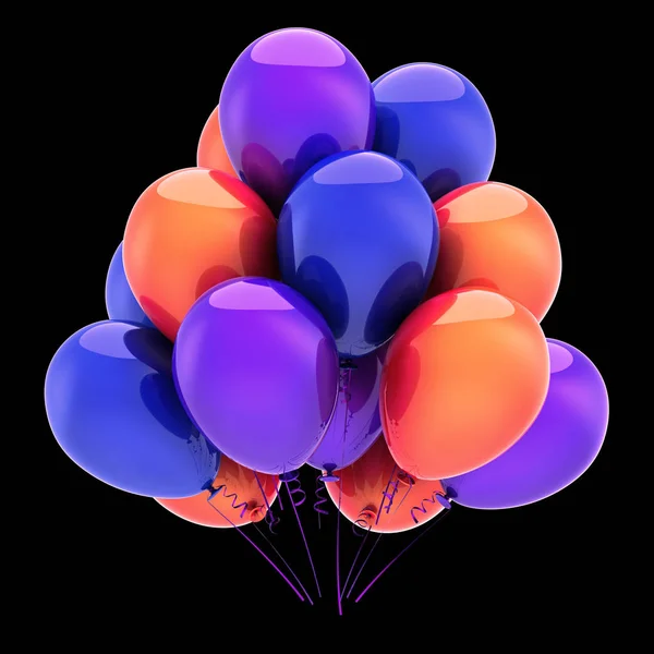 Balões de festa coloridos. Aniversário balão monte decoração ícone — Fotografia de Stock
