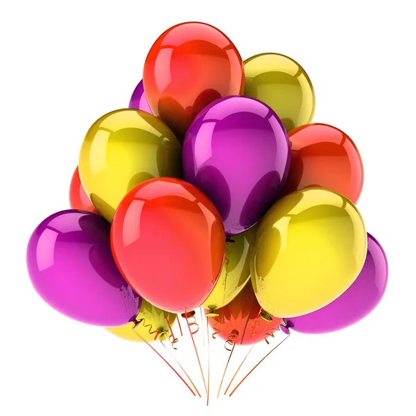 Μπαλόνια πάρτι γενεθλίων διακόσμηση πολύχρωμο γυαλιστερό — Φωτογραφία Αρχείου