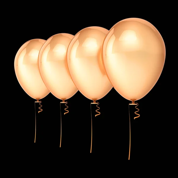 Golden balloon 4 party birthday decoration in a row