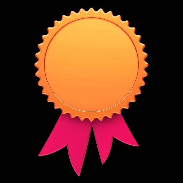 Ödül şerit altın kırmızı ödül madalya rozet boş — Stok fotoğraf