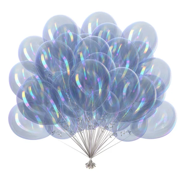 Beyaz balonlar şeffaf parlak — Stok fotoğraf