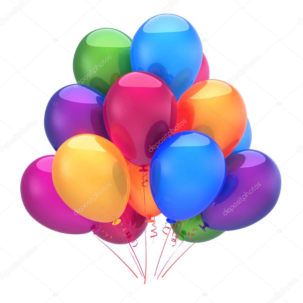 Colorful balloons birthday party decoration multicolored