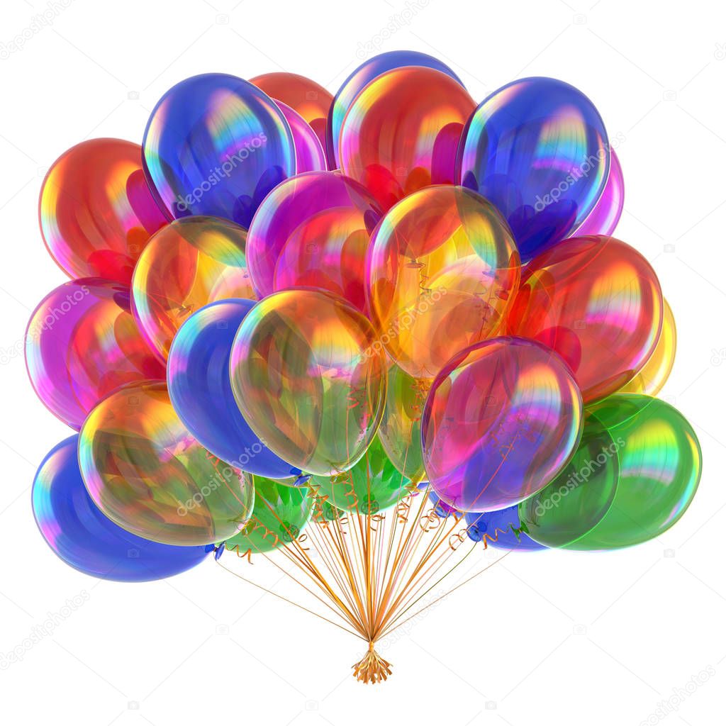 Colorful balloons multicolor glossy