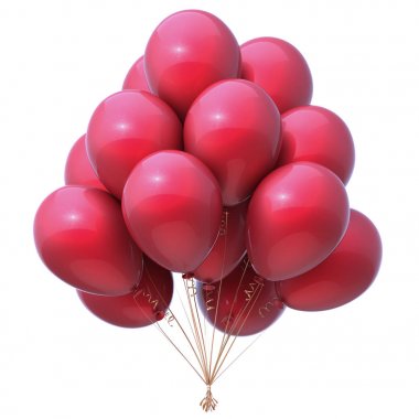 Kırmızı balonlar parlak parti renkli dekorasyon