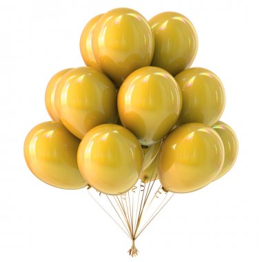 Helyum balon balon grup parlak sarı