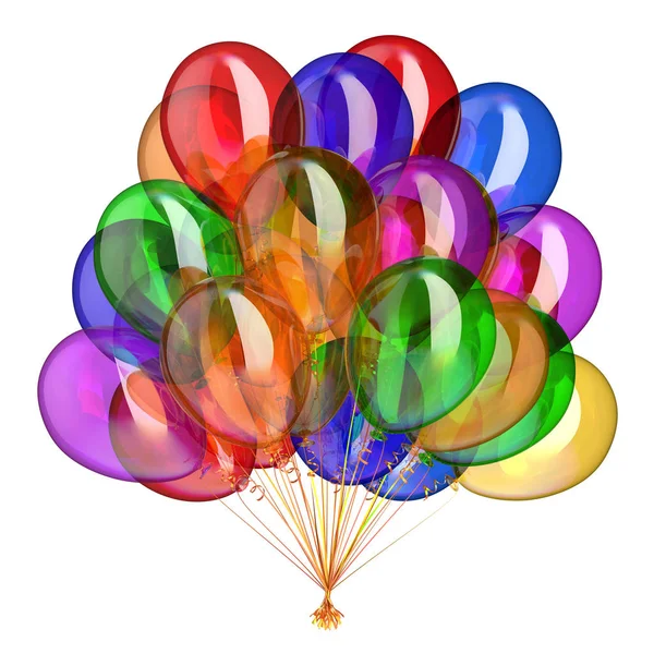 Balões de hélio bando festa decoração colorido multicolorido — Fotografia de Stock