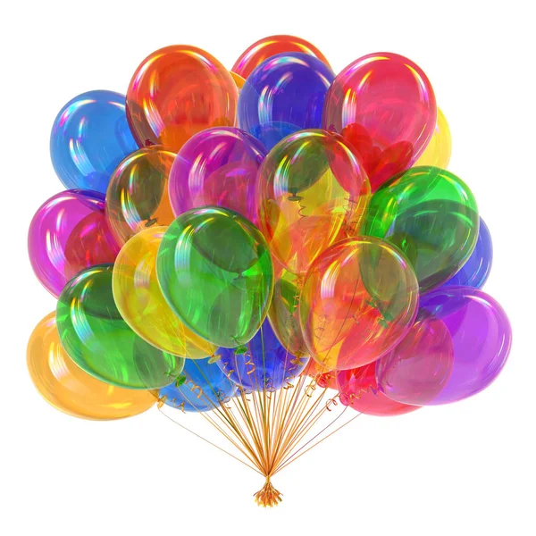 Bunte Heliumballons Bündel Party Dekoration bunt — Stockfoto