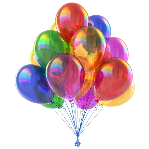 Festa balões multicolor aniversário decoração colorida — Fotografia de Stock