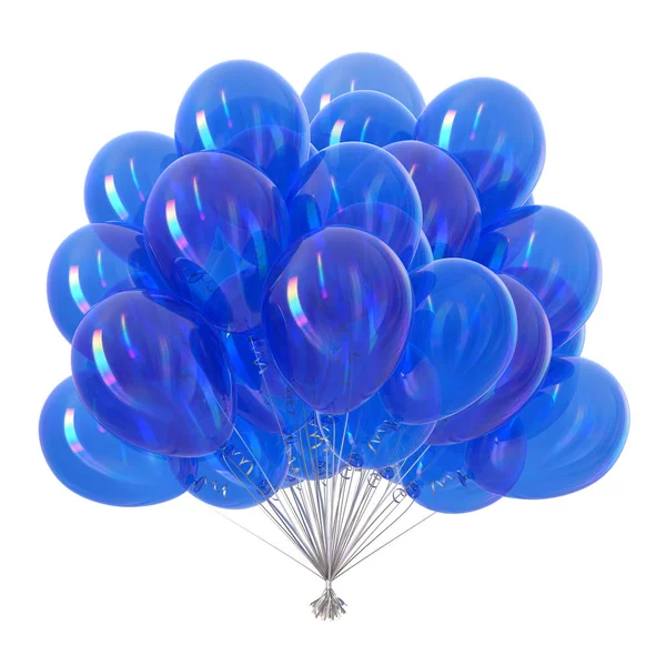 Balões de festa azul aniversário feriado decoração colorido — Fotografia de Stock