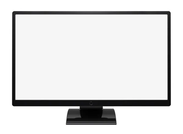Display monitor de computador tela plana ampla TV LCD vazia em branco — Fotografia de Stock