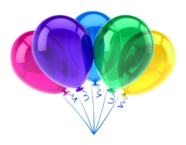 Párty balónky barevné pěti 5. Narozeniny oslavili héliovým balónem — Stock fotografie
