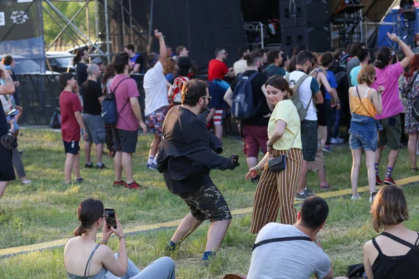 Tiflis Aire Libre 2019 Público Con Las Manos Levantadas Festival — Foto de Stock