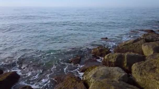 Spiaggia Generale Pinzato Colpo Sole Luci Che Colpiscono Onde Del — Video Stock