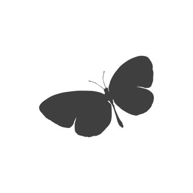 Kelebek vektör ikonu vektör kalp simgeleri ayarlandı. Stok vektör illüstrasyonu beyaz arkaplanda izole edildi.