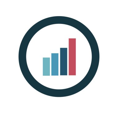 Beyaz arkaplanda Çubuk Grafik Vektörü Simgesi izole edildi.