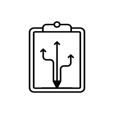 İş planı ve istatistiksel tablo, oklu Not, beyaz arkaplanda izole edilmiş vektör illüstrasyonu.
