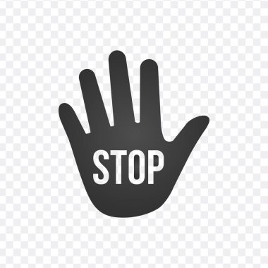 Dur işareti olan el vektör simgesi, vektör illüstrasyonu.