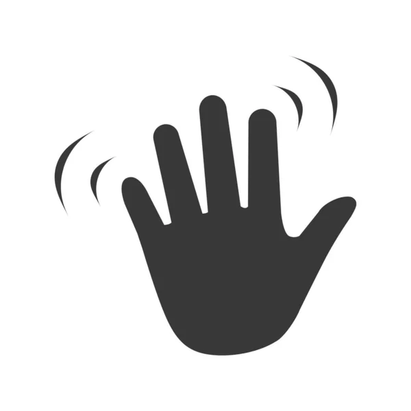 Onda de mão acenando oi ou oi gesto ícone vetor plana para aplicativos a — Vetor de Stock