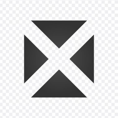 Üçgenler dışında basit düzenlenebilir çapraz simge, vektör illüstrasyonu